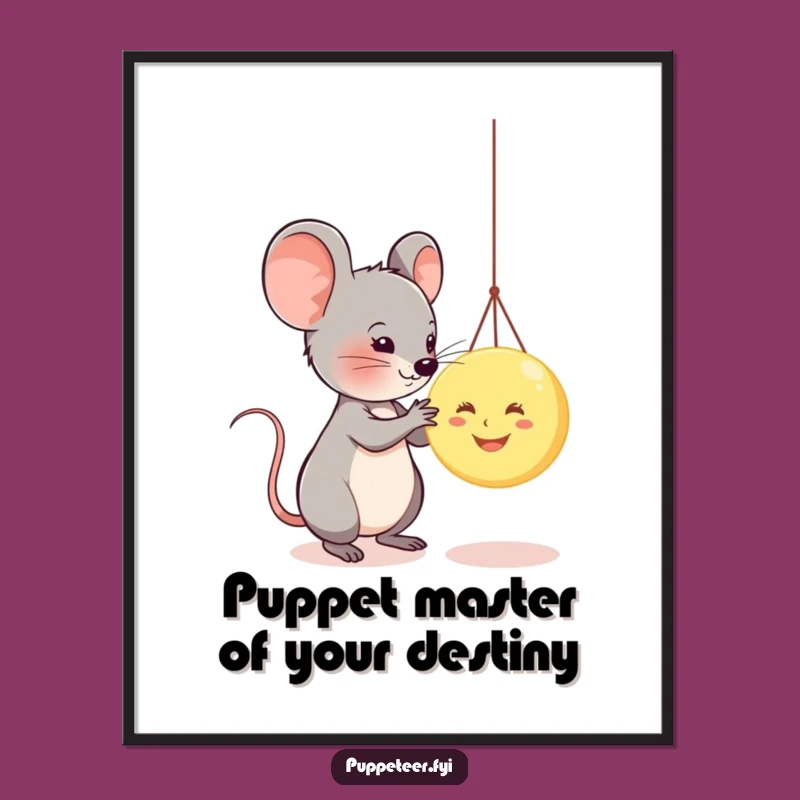 Funny Free Printable Wall Art: Whimsical Mouse Moon Puppet Decor - Downloadable Art Decor