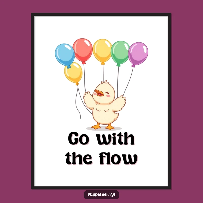 Free Printable Duckling Balloons Wall Art - Giggling Joy Downloadable Decor