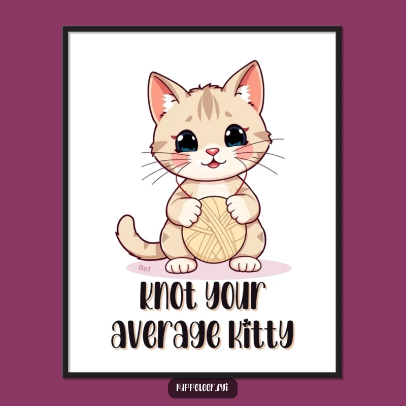 Free Printable Wall Art: Funny Cat Puppeteer - Hilarious Downloadable Decor for Cat Lovers