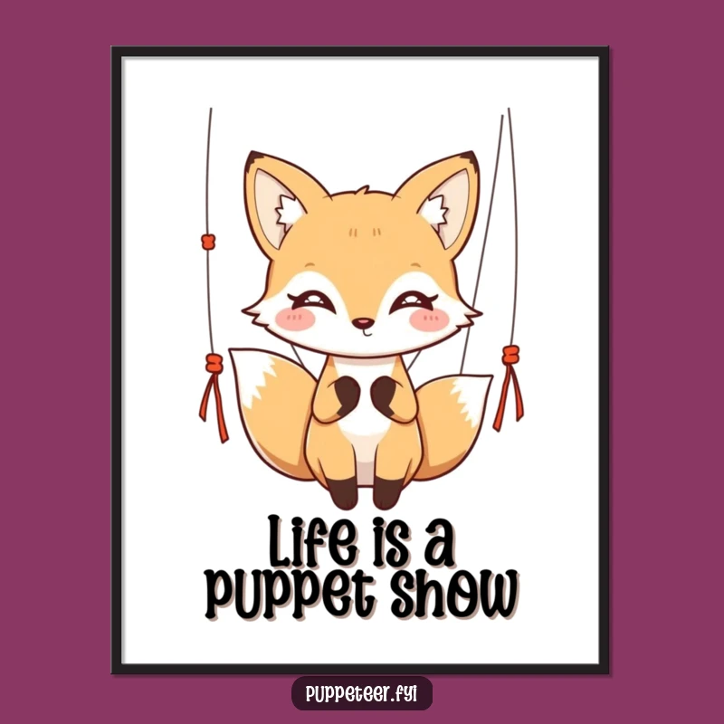 Free Printable Wall Art: Fox's Puppet Grace, Whimsical Decor, Downloadable Art, Print at Home