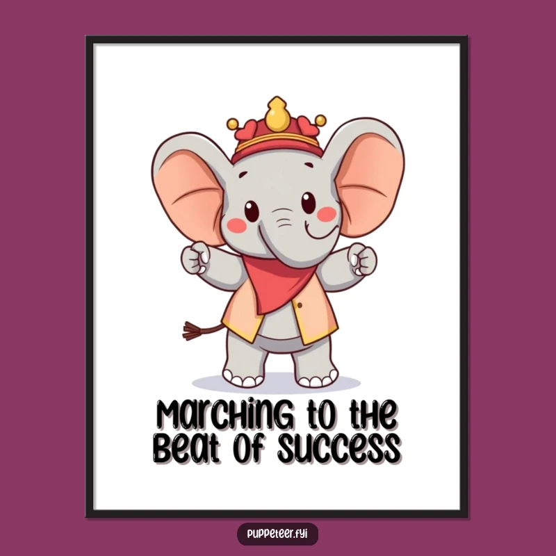 Funny Free Printable Wall Art: Elephant Puppet Master - Whimsical Downloadable Decor