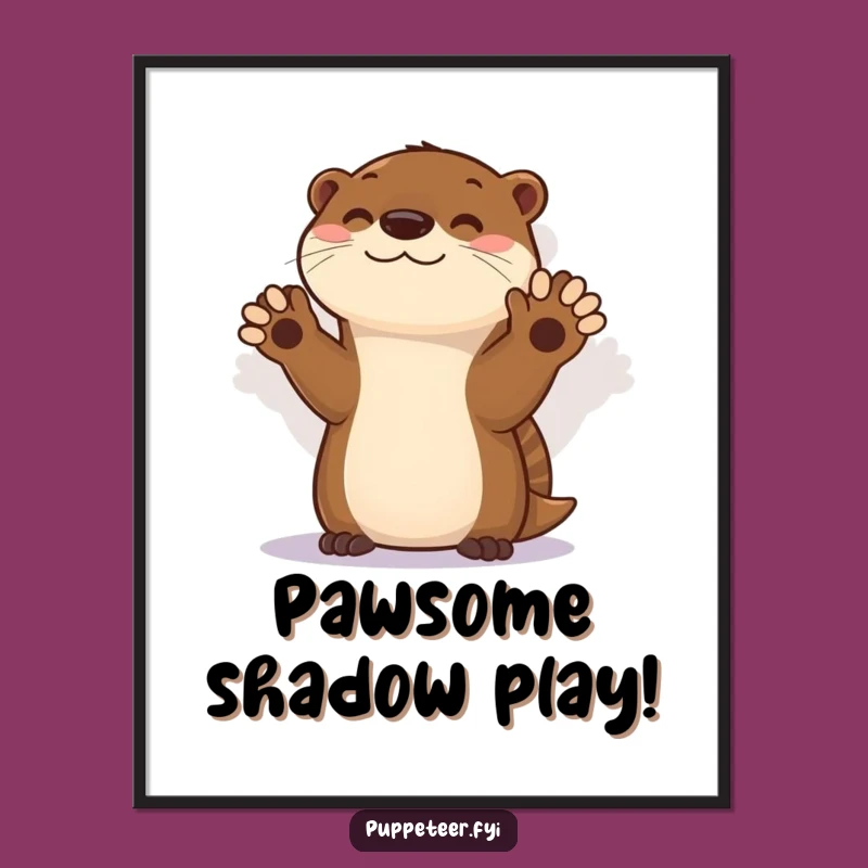Free Printable Funny Otter Shadow Puppet Wall Art - Hilarious Home Decor!