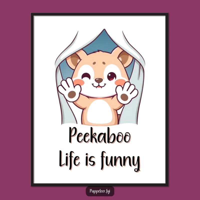 Free Printable Wall Art: Prankster Animal Puppet Show, Quirky Decor Download