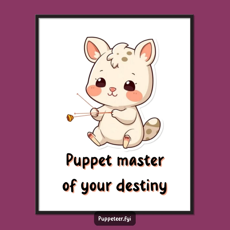 Free Printable Wall Art: Funny Animal Puppet Master, Quirky Home Decor Download