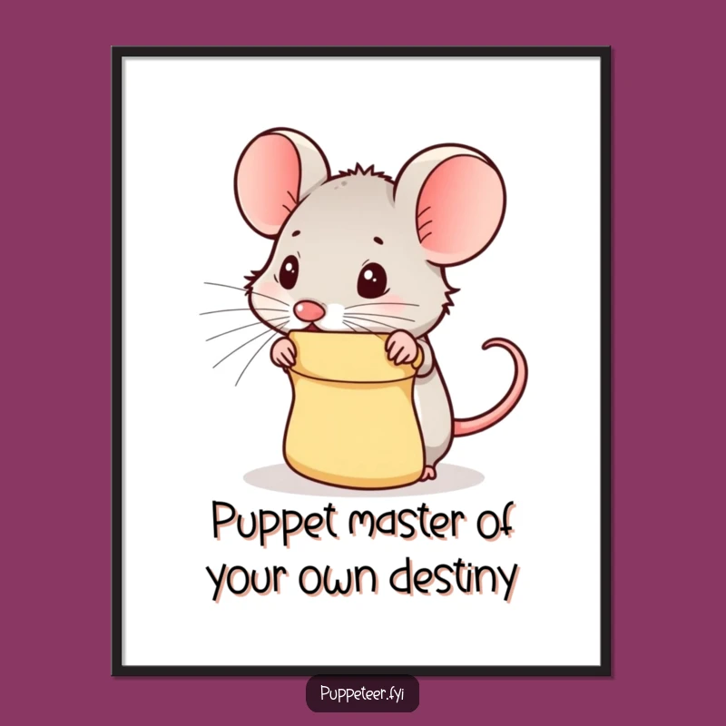 Free Printable Wall Art: Funny Squeaking Mouse Puppet Decor, Downloadable & DIY