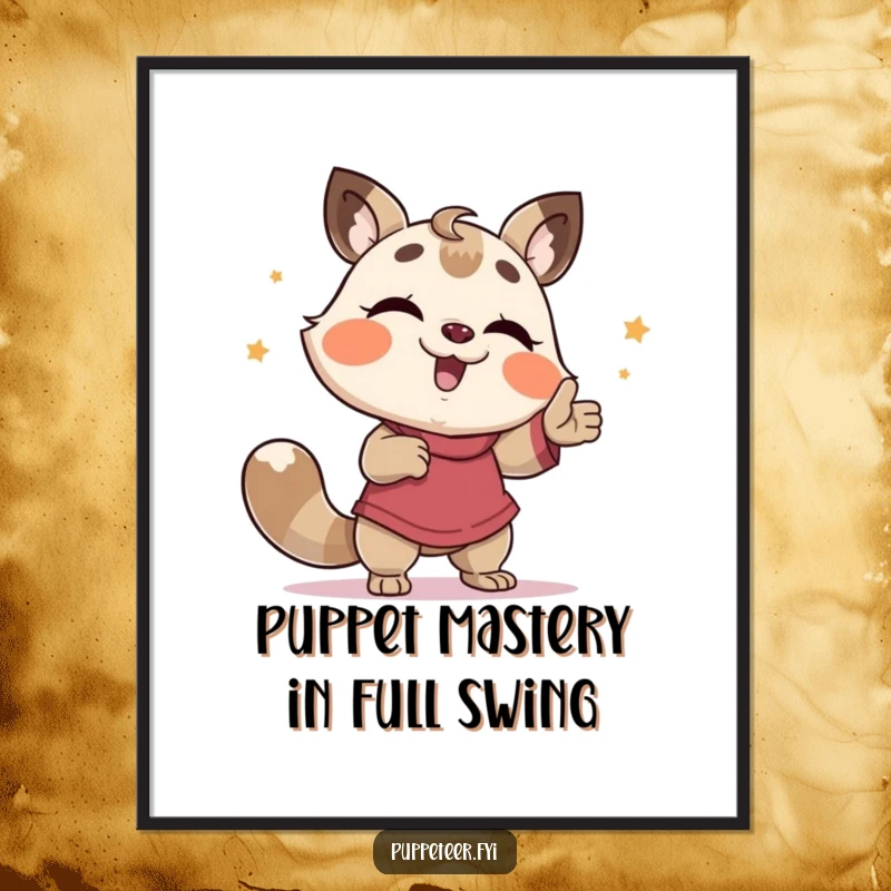 Funny Free Printable Wall Art: Giggling animal commands a puppet in a hilarious, silly dance pose for your wall.