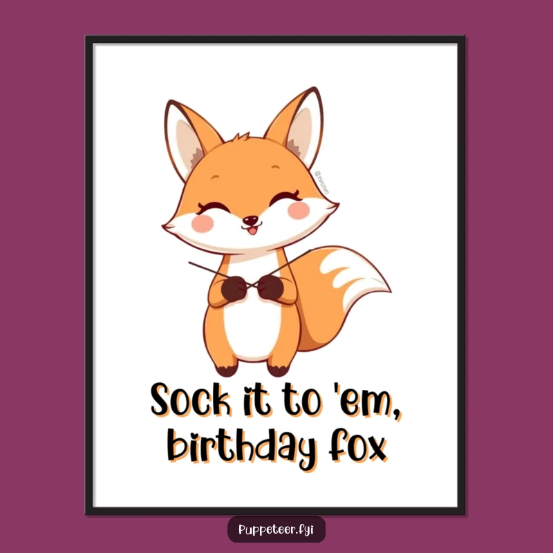 Free Printable Fox Sock Puppet Art: Funny Humorous Downloadable Wall Decor
