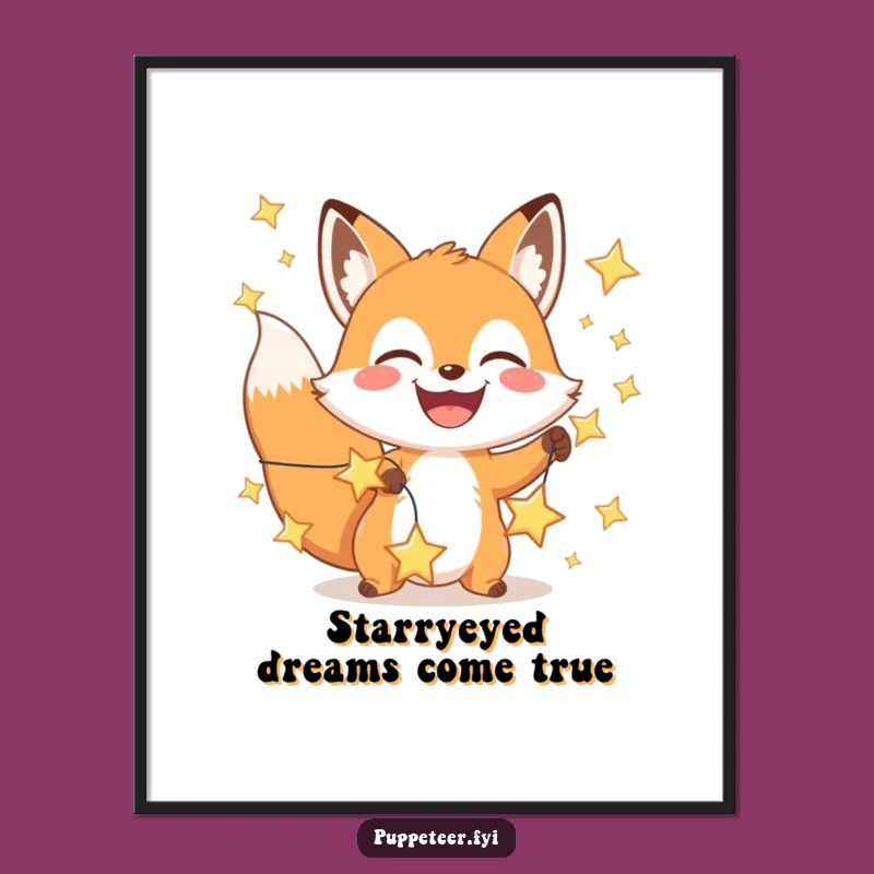 Free Printable Fox Star String Wall Art - Grinning Wishful Downloadable Decor