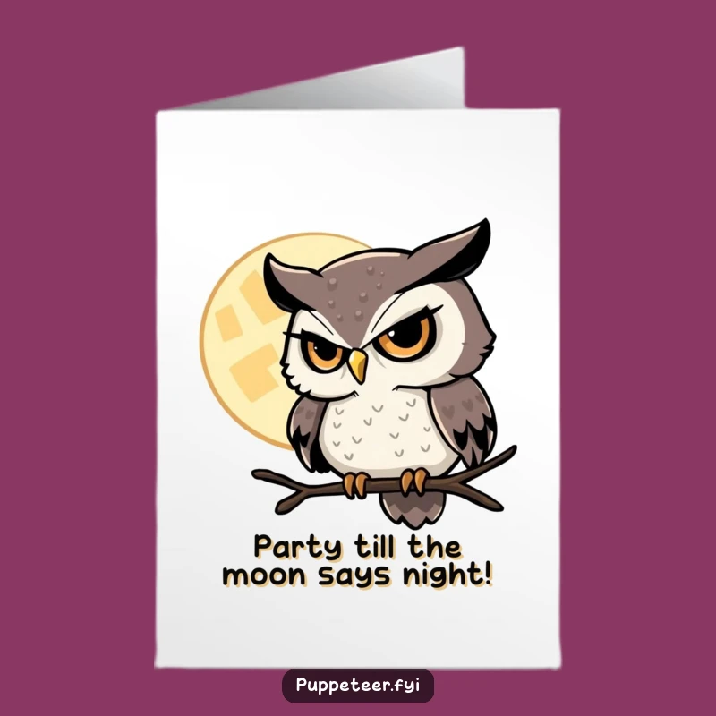 Free Printable Lunar Owl Birthday Card - Magical & Funny Downloadable Gift!