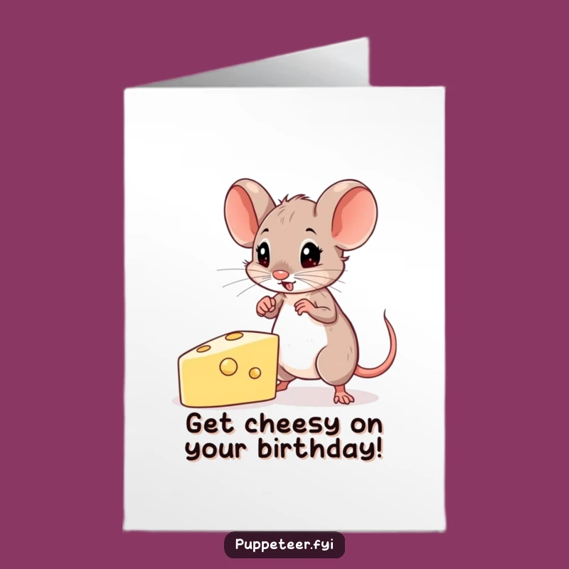 Free Printable Mouse Cheese Puppet Birthday Card - Hilarious Downloadable Gift!
