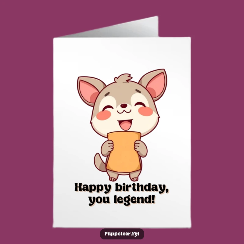 Free Printable Birthday Card: Proud Animal Puppet Maker Funny Downloadable Gift