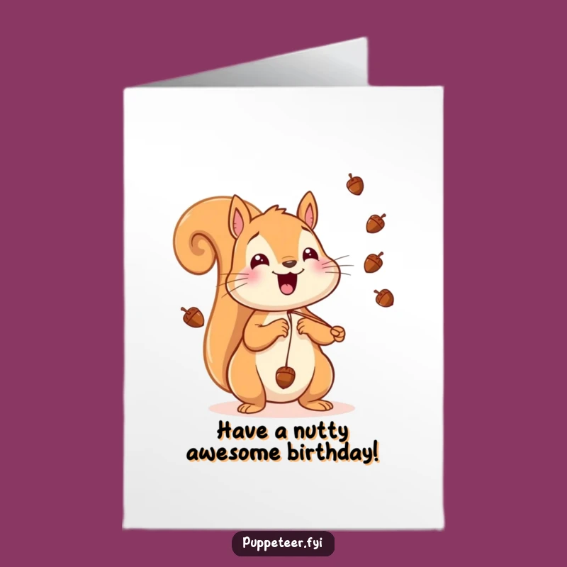 Free Printable Squirrel Acorn Birthday Card - Nutty Fun Downloadable Gift!