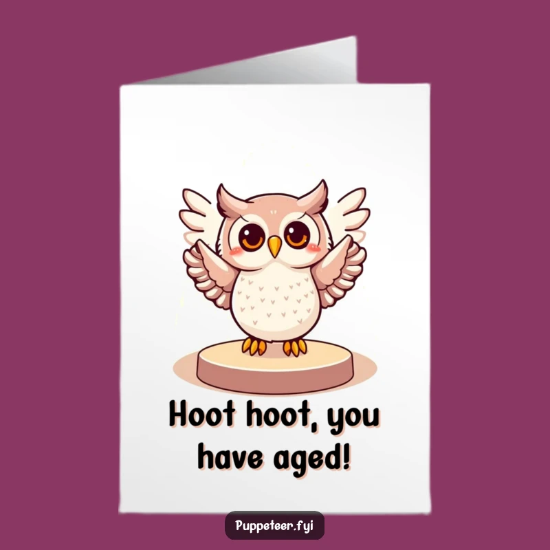 Free Printable Funny Birthday Card: Cheerful Owl Spotlight Star - Downloadable Gift