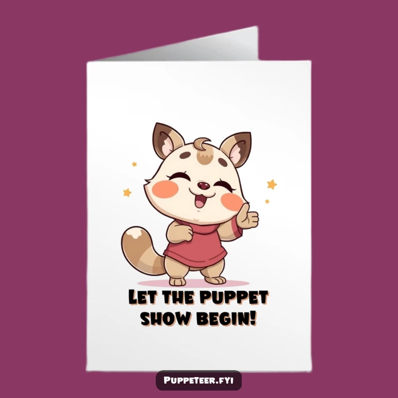 Free Printable Birthday Card: Giggling Animal Puppet Dance Funny Downloadable Gift