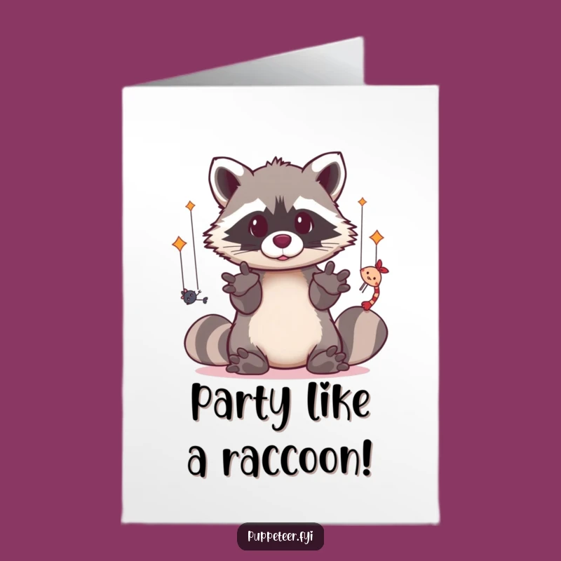 Free Printable Birthday Card: Puppet Master Raccoon! Fun Downloadable DIY Gift