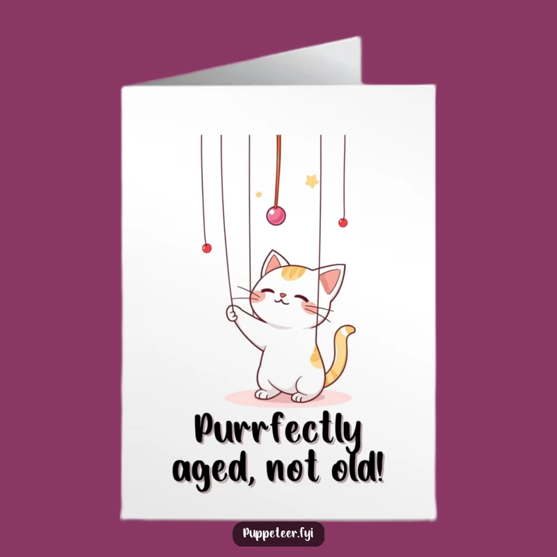 Free Printable Kawaii Cat Birthday Card: Funny Downloadable Gift for Cat Lovers