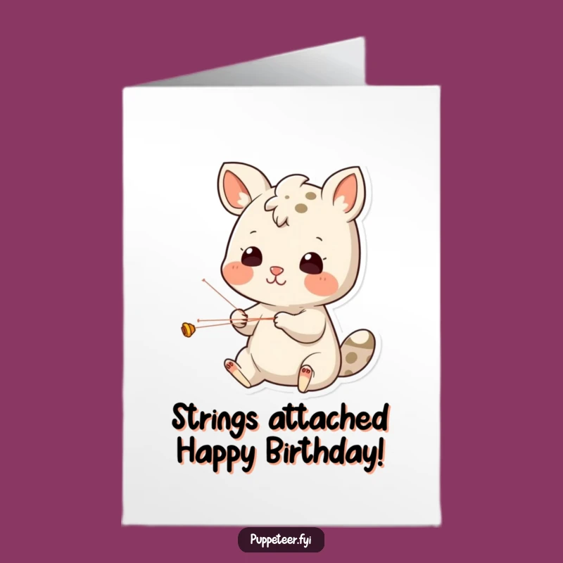 Free Printable Birthday Card: Funny Animal Puppet Master, Instant Downloadable Gift