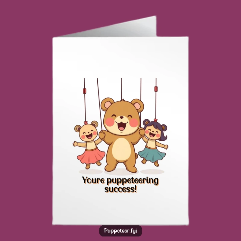 Free Printable Congrats Card: Bear Cub Puppets for a Fun Downloadable Gift