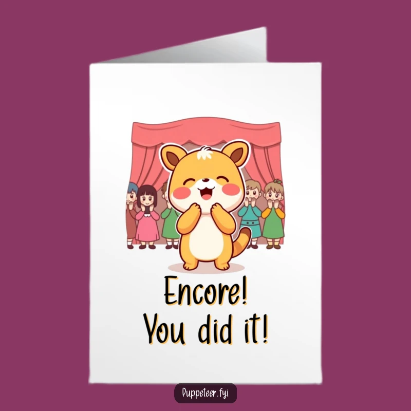 Free Printable Congrats Card: Cheerful Animal Star, Standing Ovation, Download Gift