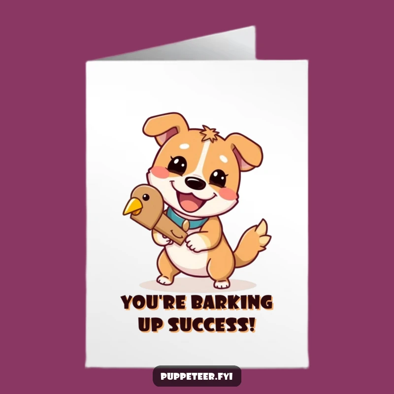 Free Printable Congrats Card: Dog & Bird Puppet Humor, Easy Downloadable Gift