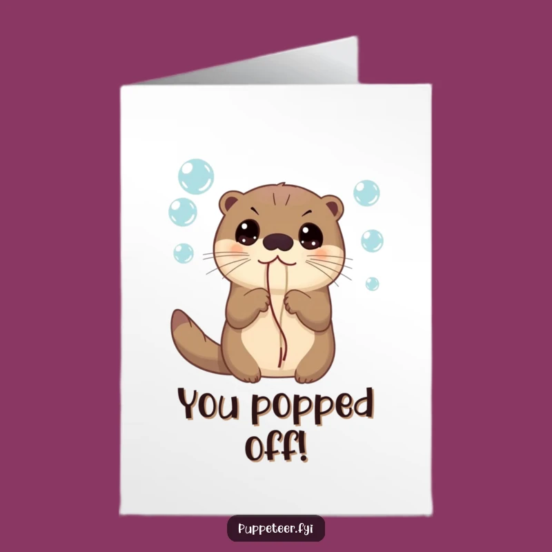 Free Printable Curious Otter Congrats Card - Bubbly Success Funny downloadable gift!