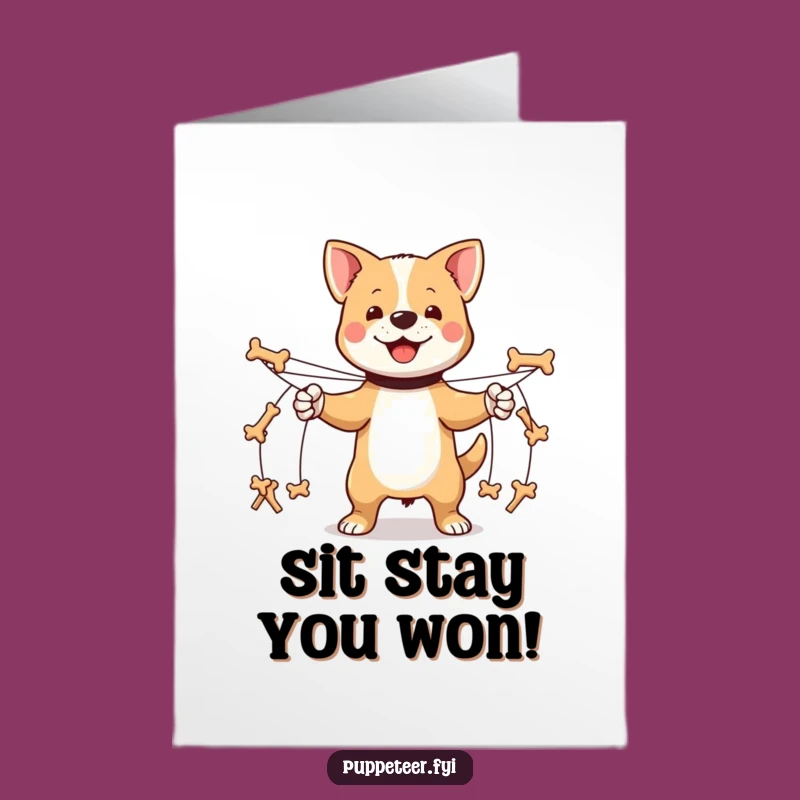Free Printable Dog Puppet Congrats Card - Marching Bones Downloadable Gift