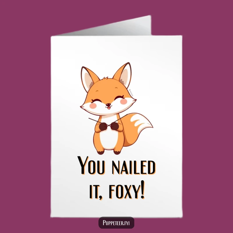 Free Printable Fox Sock Puppet Congrats Card: Humorous Downloadable Gift