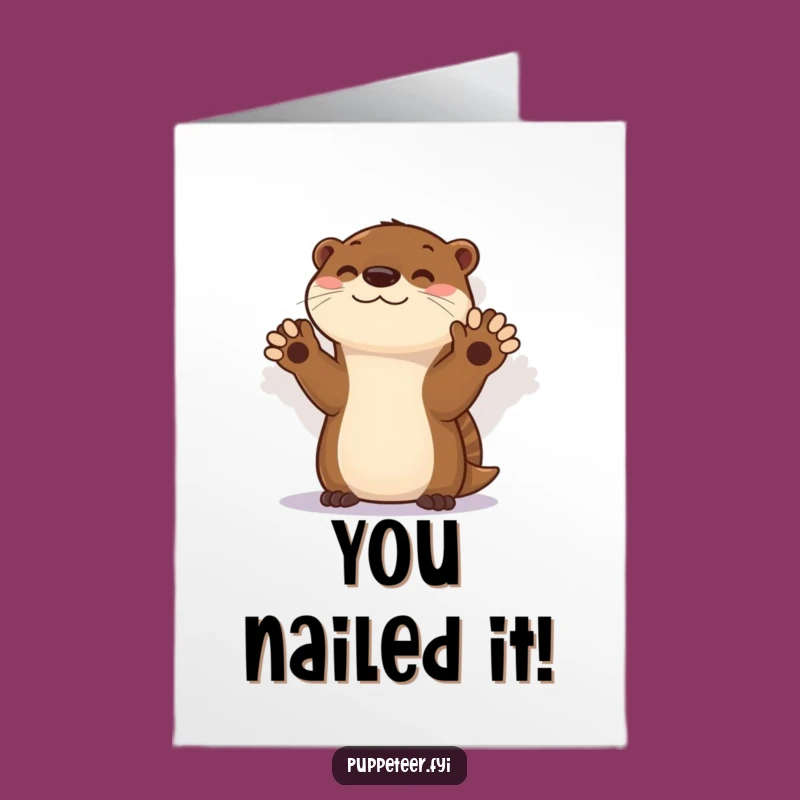 Free Printable Funny Otter Shadow Puppet Congratulations Card - Downloadable DIY!