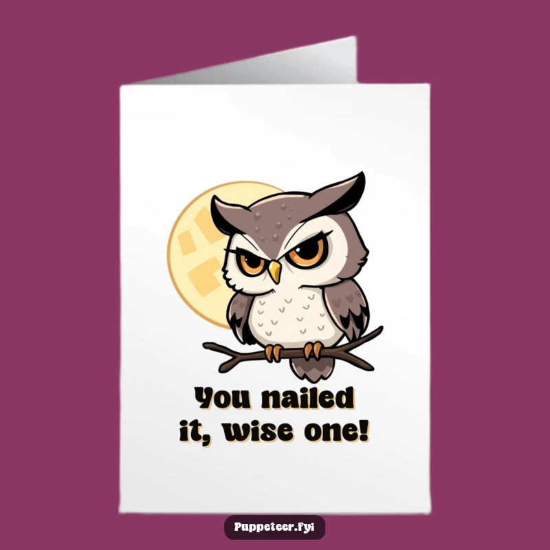 Free Printable Owl Moon Magic Congratulations Card - Celebrate the Stars!