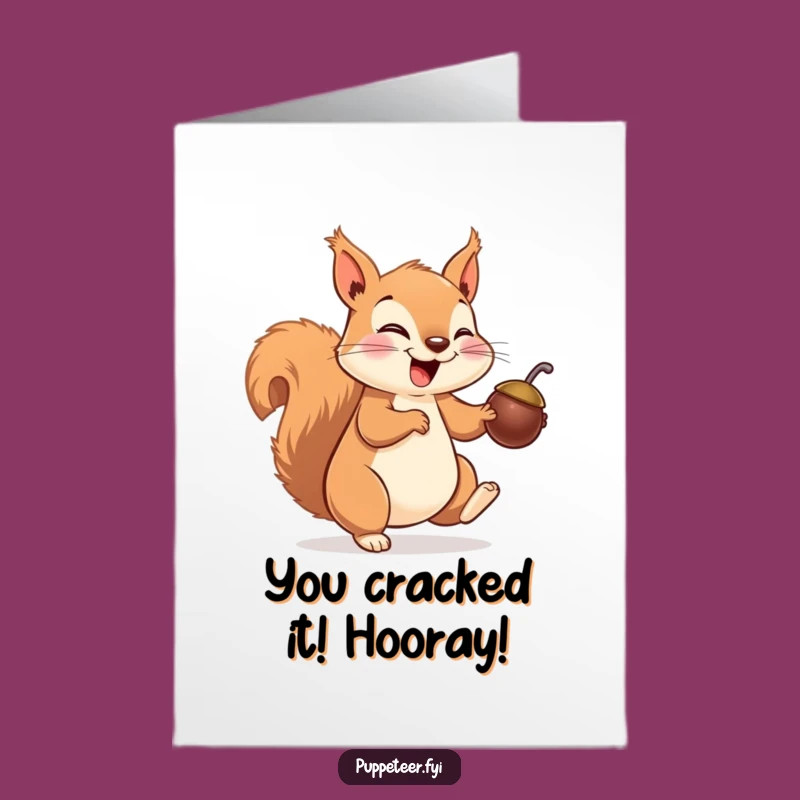 Free Printable Squirrel Congrats Card: Nutty Achievement Downloadable Gift