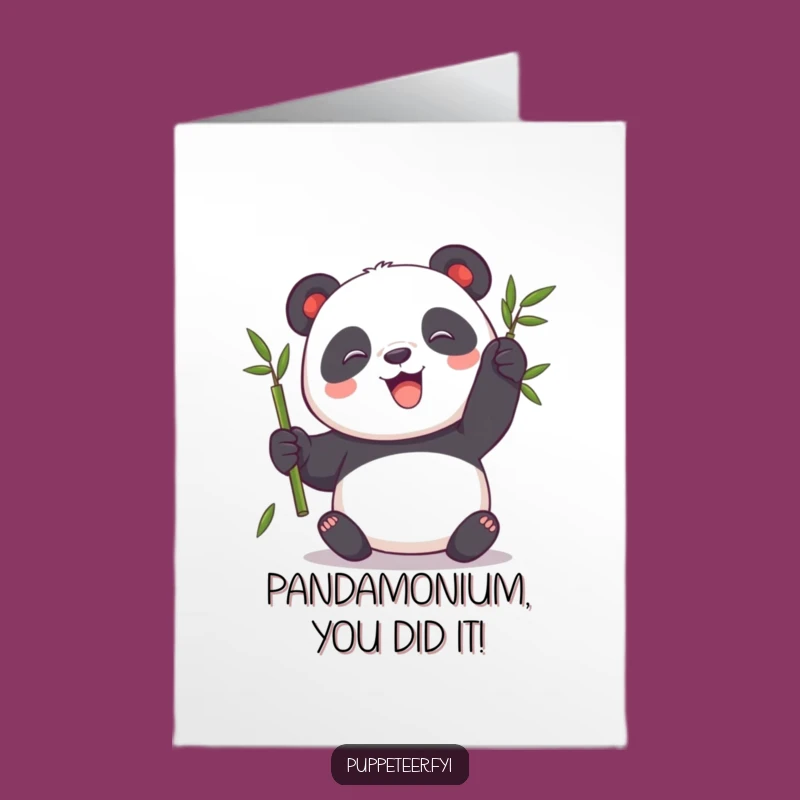 Free Printable Panda Bamboo Fun Congratulations Card - Celebrate with Play!