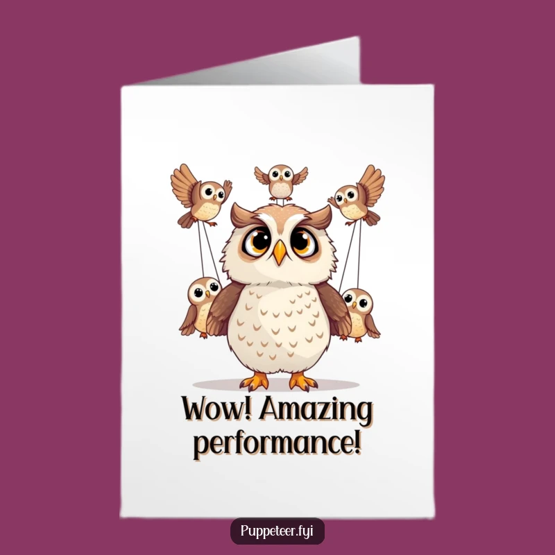 Free Printable Congrats Card: Owl Acrobatics Funny Downloadable Gift for Amazing Feats