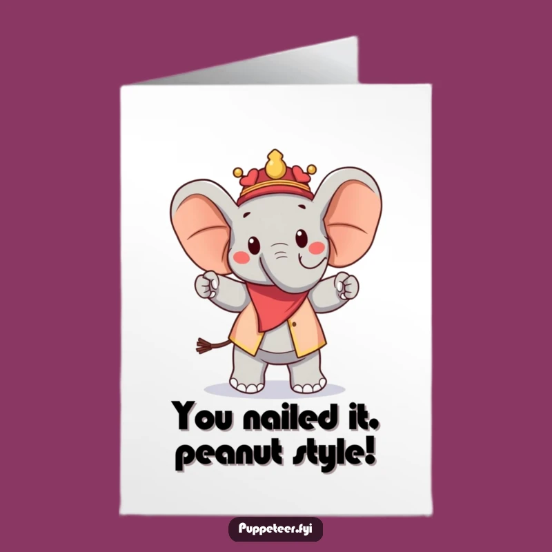 Free Printable Elephant Puppet Master Card - Funny DIY Congratulations Gift