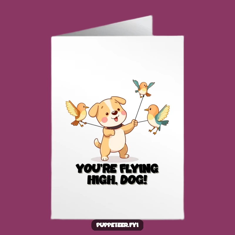 Free Printable Dog Bird Puppet Congrats Card: Humorous Downloadable Gift