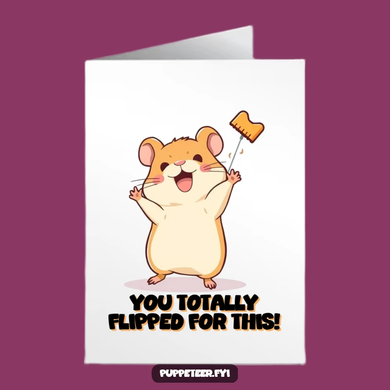 Free Printable Congrats Card: Funny Hamster Puppet Celebration Downloadable Gift