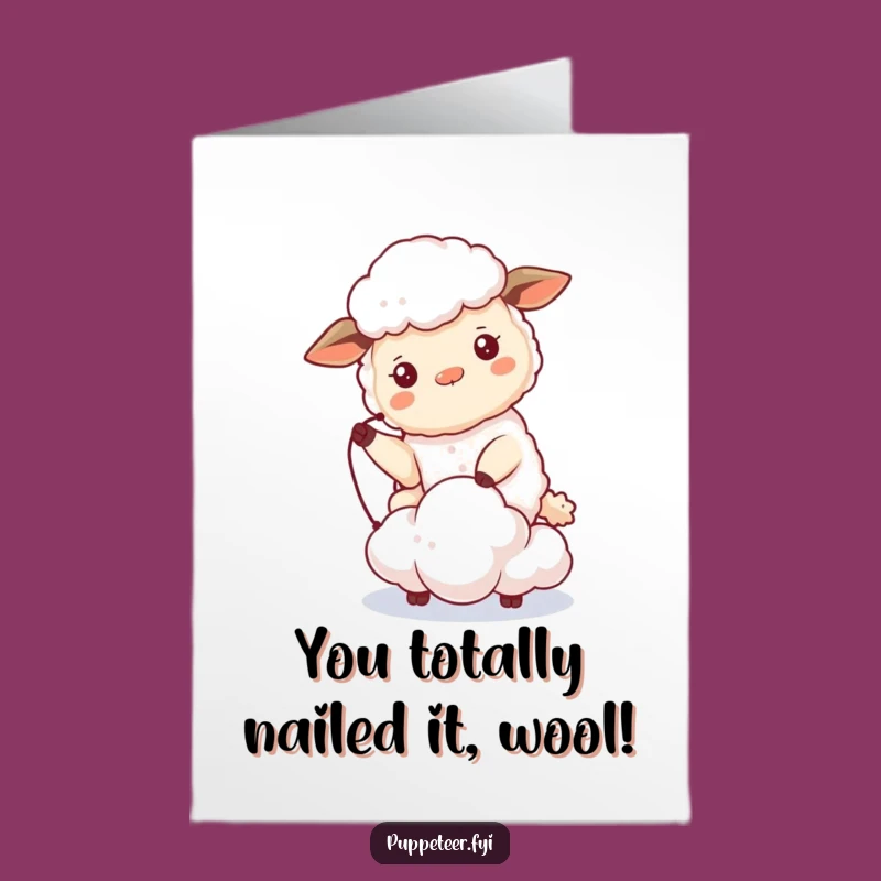 Free Printable Sheep Cloud Congrats Card: Funny Sheep Guides Puppet, A Joyful Downloadable Gift
