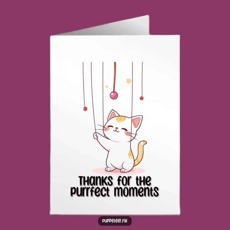 Free Printable Kawaii Cat Thank You Card: Funny Downloadable Gift of Gratitude