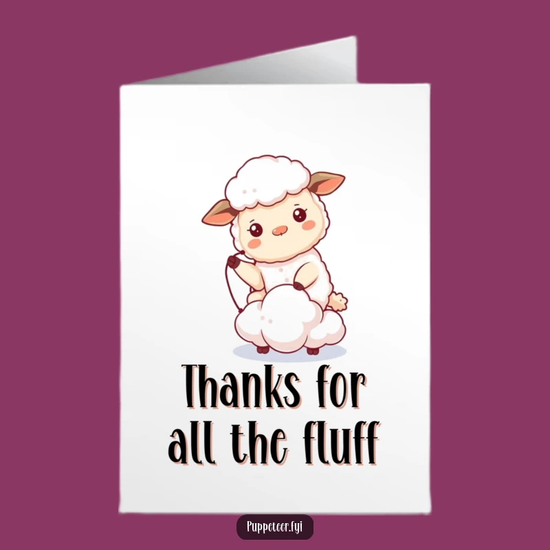 Free Printable Sheep Cloud Thank You Card: Funny Sheep Thanks Cloud Puppet, A Grateful Downloadable Gift