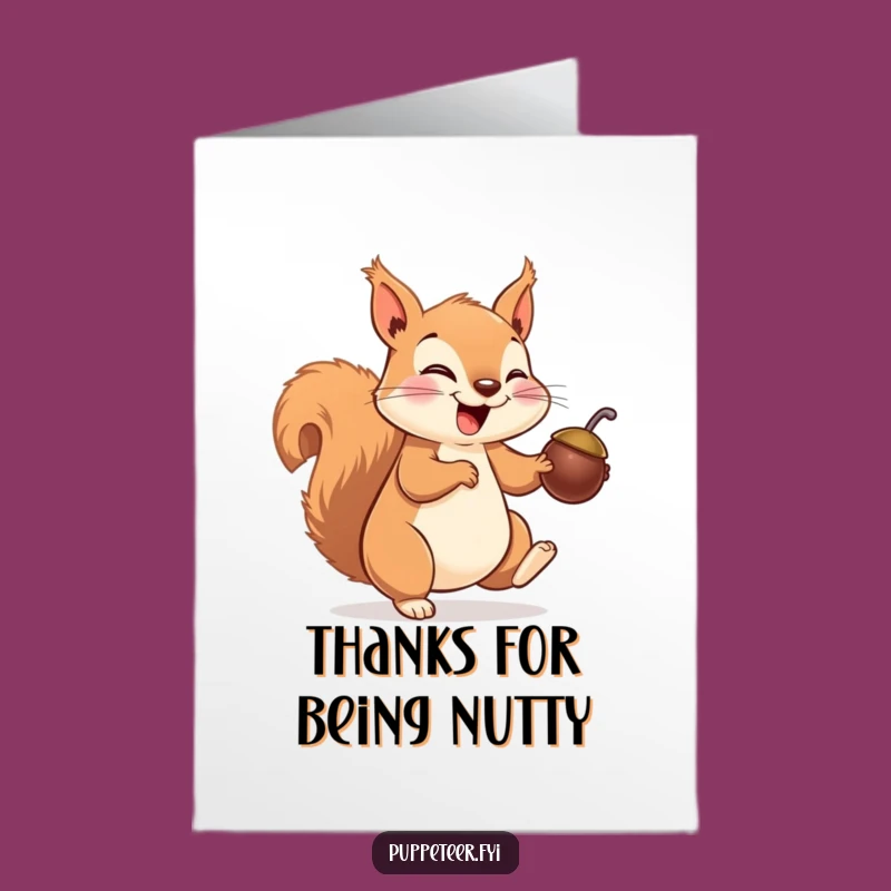Free Printable Squirrel Thank You Card: Nutty Thanks Downloadable Gift