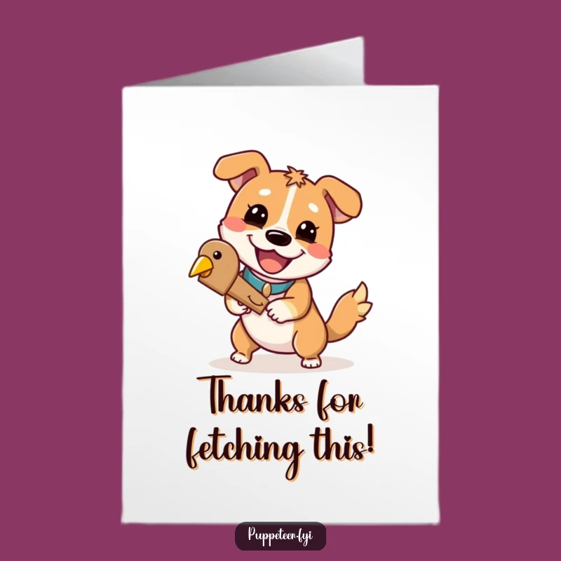 Free Printable Thank You Card: Dog & Bird Puppet Gag, Humorous Downloadable Gift