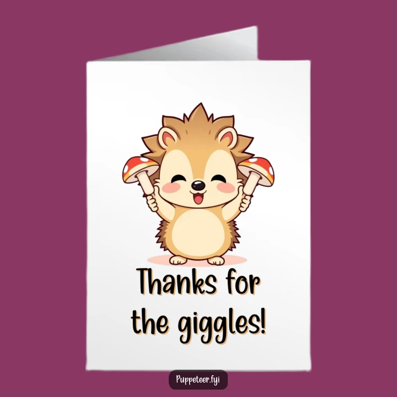 Free Printable Thank You Card: Hedgehog Puppets - Charming Downloadable Gift