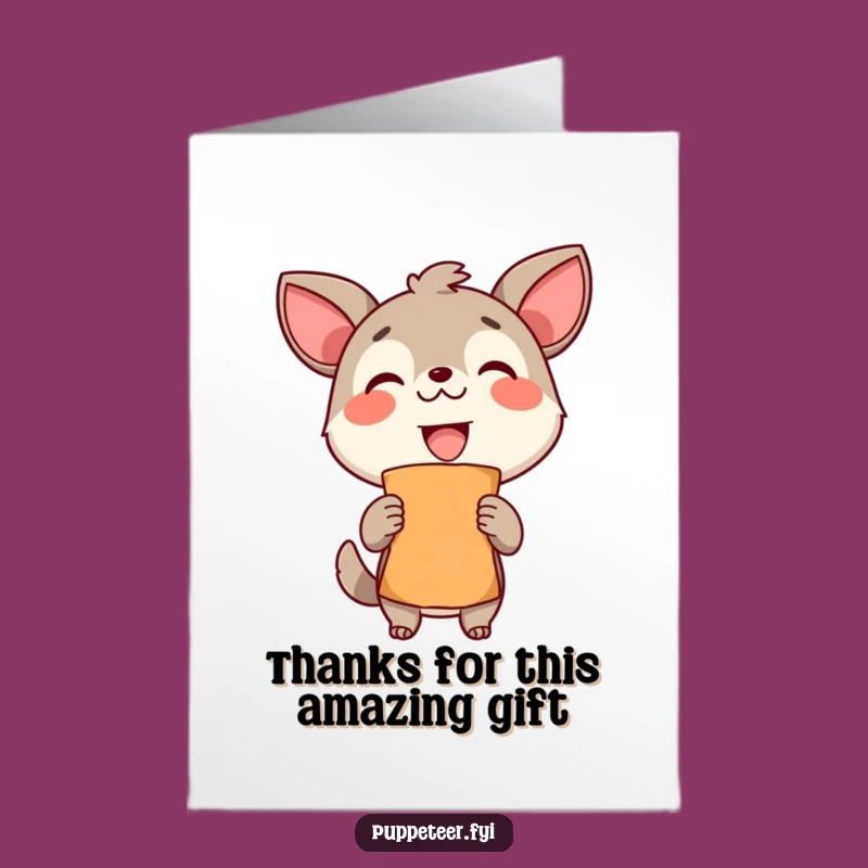 Free Printable Thank You Card: Proud Animal Puppet Maker Funny Downloadable Gift