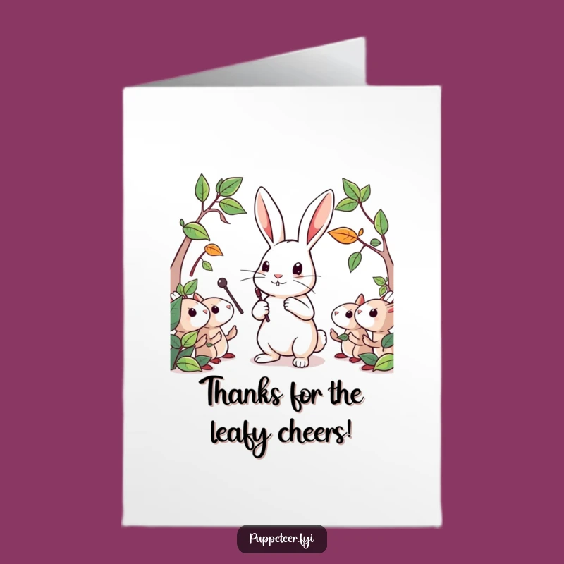 Free Printable Thank You Card: Rabbit Conductor - Charming Downloadable Gift