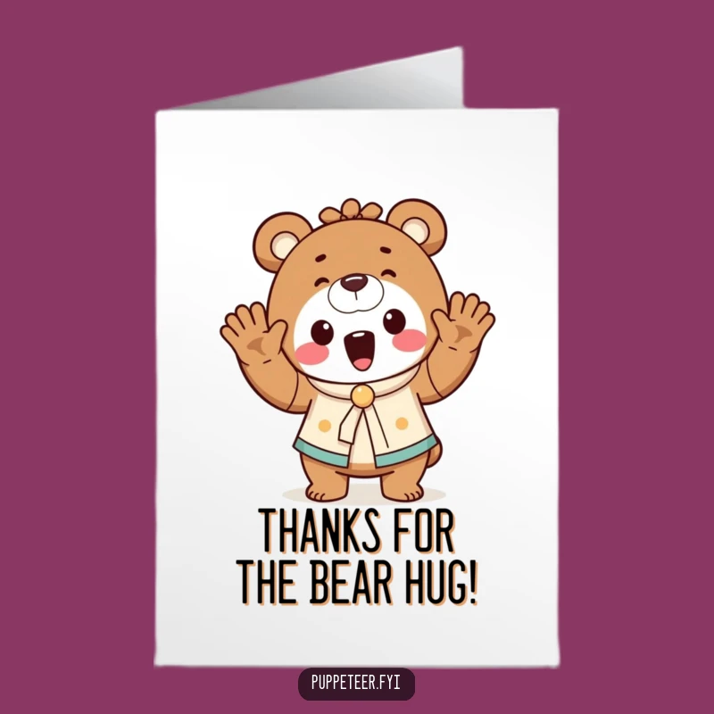 Thank You Bear Puppet Card: Free Printable Gratitude Dance Downloadable Gift