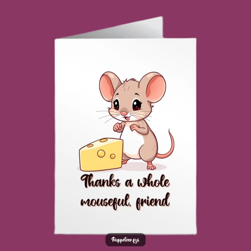 Free Printable Mouse Cheese Thanks Card - Whimsical Gratitude, Print Now!