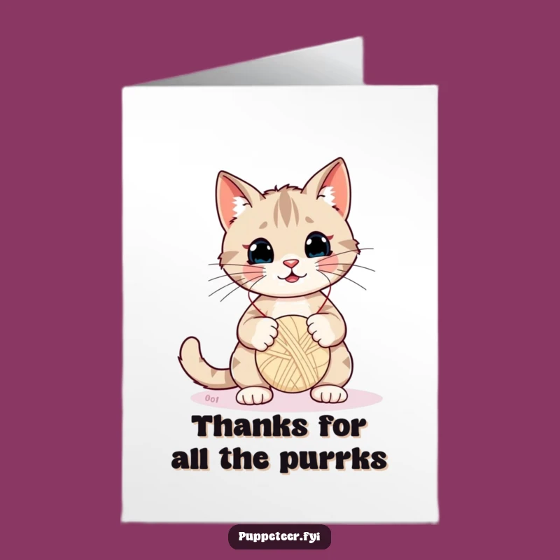 Free Printable Thank You Card: Cat Puppet Fun - Adorable and Funny Downloadable Gift