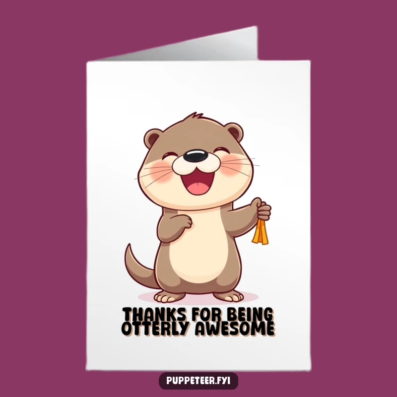 Free Printable Thank You Card: Otter's Puppet Performance - Print at Home