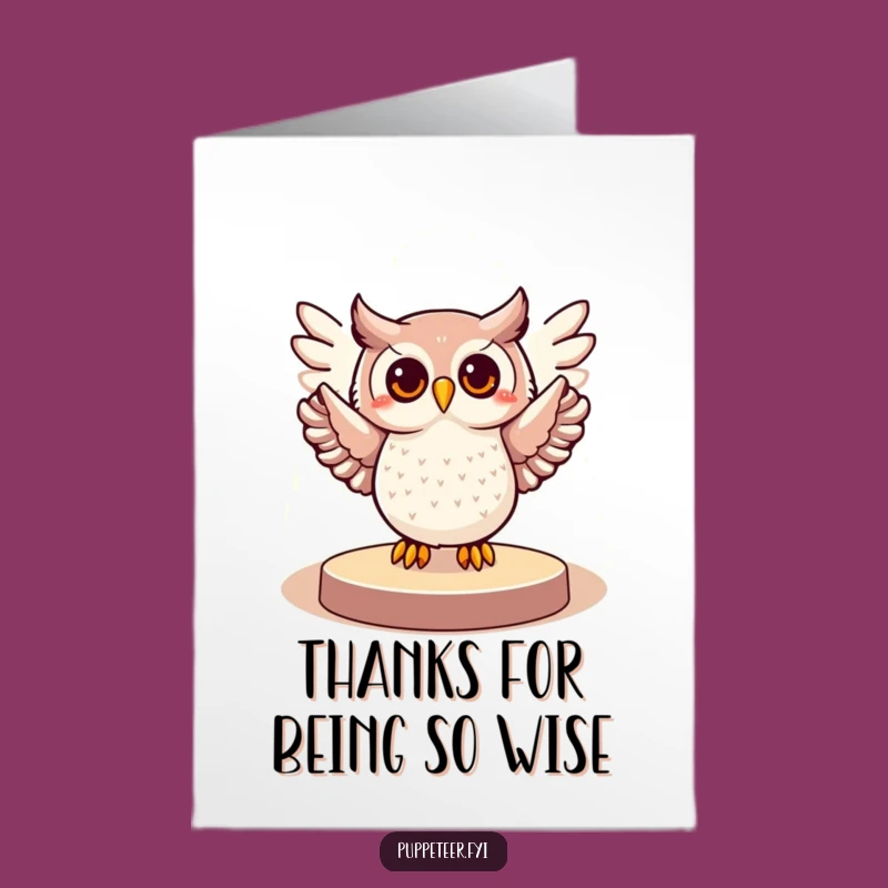 Free Printable Thank You Card: Cheerful Owl Star - Funny Downloadable Gift