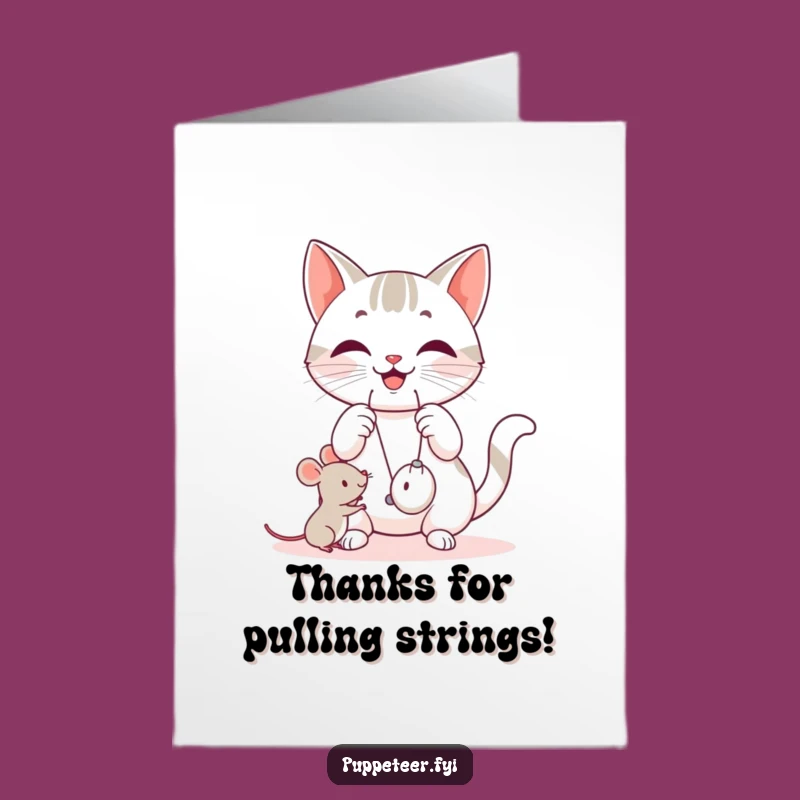 Thank You Cat & Mouse Card: Free Printable Playful Thanks Downloadable Gift