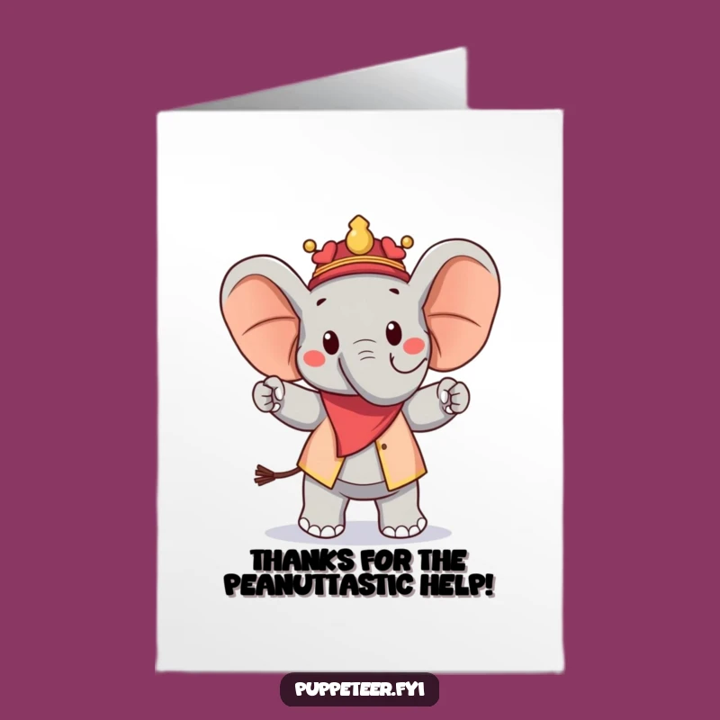 Free Printable Elephant Thanks Card - Humorous DIY Thank You Downloadable Gift